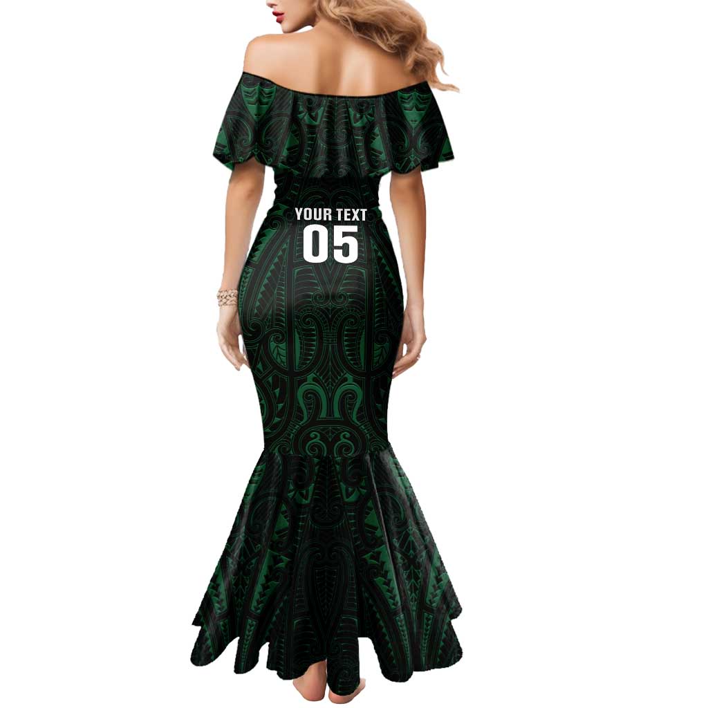 Custom New Zealand Fishing Mermaid Dress Maori Tribal Pattern - Polynesian Pride
