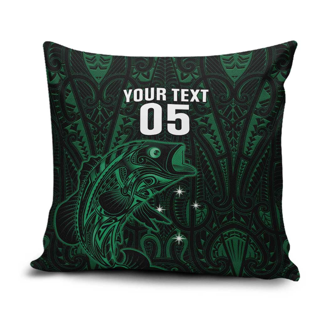 Custom New Zealand Fishing Pillow Cover Maori Tribal Pattern LT05 Black - Polynesian Pride