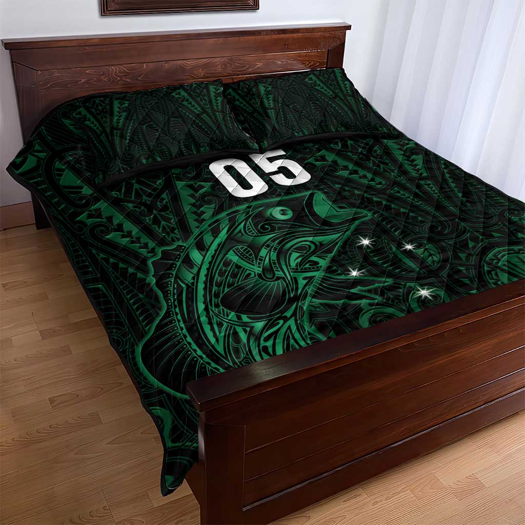 Custom New Zealand Fishing Quilt Bed Set Maori Tribal Pattern - Polynesian Pride