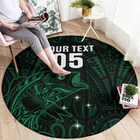 Custom New Zealand Fishing Round Carpet Maori Tribal Pattern - Polynesian Pride