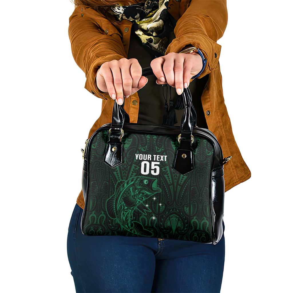 Custom New Zealand Fishing Shoulder Handbag Maori Tribal Pattern LT05 One Size Black - Polynesian Pride