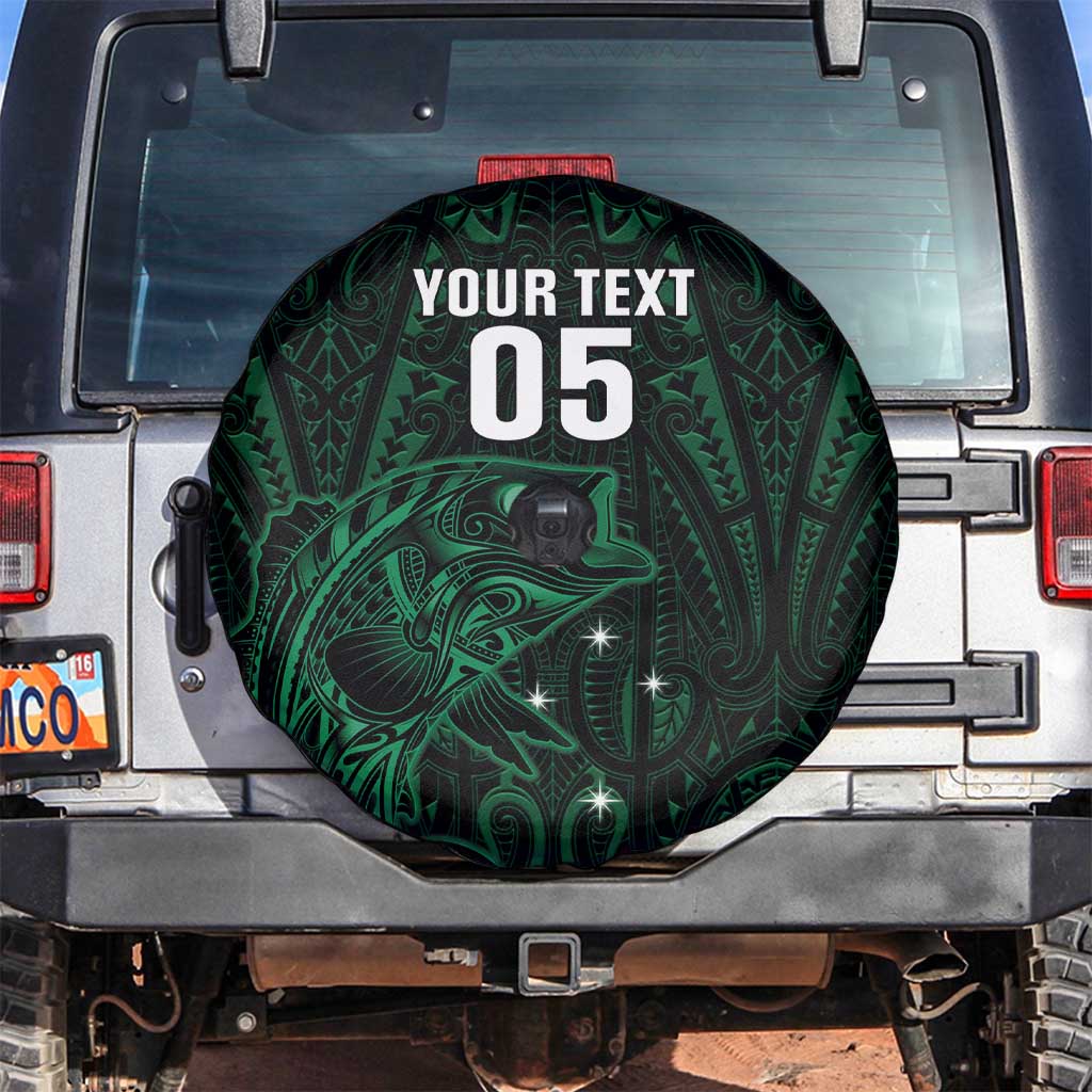 Custom New Zealand Fishing Spare Tire Cover Maori Tribal Pattern LT05 Black - Polynesian Pride