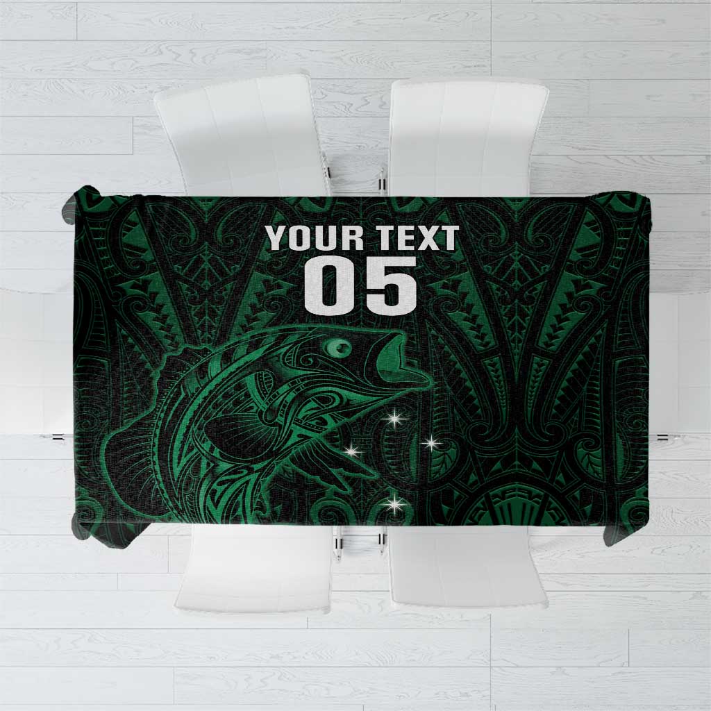 Custom New Zealand Fishing Tablecloth Maori Tribal Pattern LT05 Black - Polynesian Pride