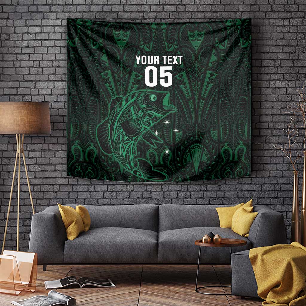 Custom New Zealand Fishing Tapestry Maori Tribal Pattern LT05 Black - Polynesian Pride