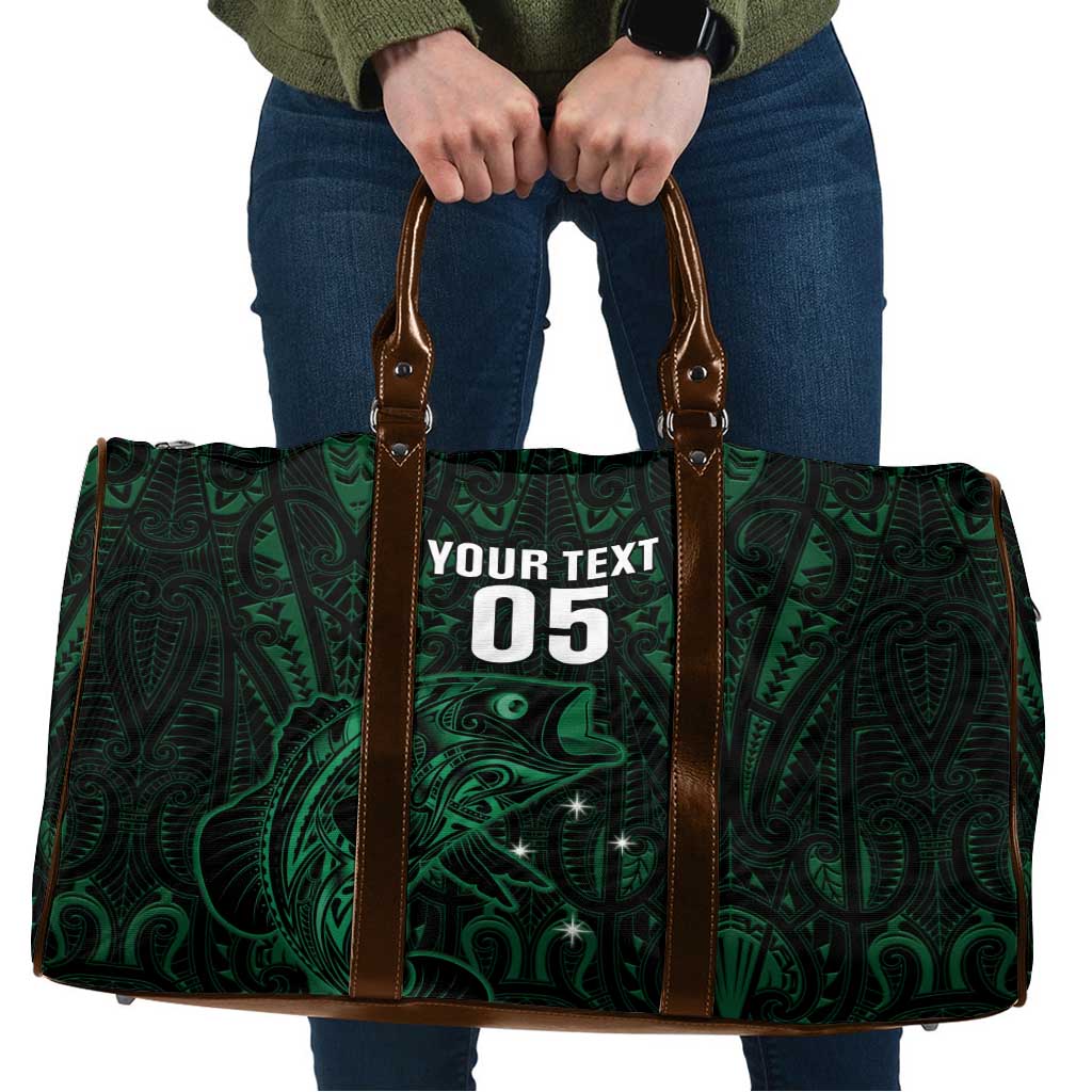 Custom New Zealand Fishing Travel Bag Maori Tribal Pattern LT05 Black - Polynesian Pride