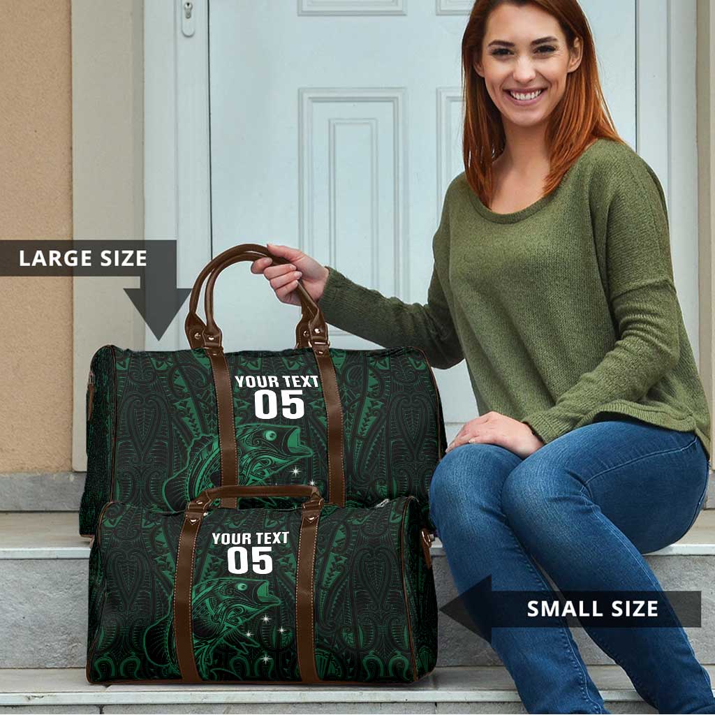 Custom New Zealand Fishing Travel Bag Maori Tribal Pattern - Polynesian Pride