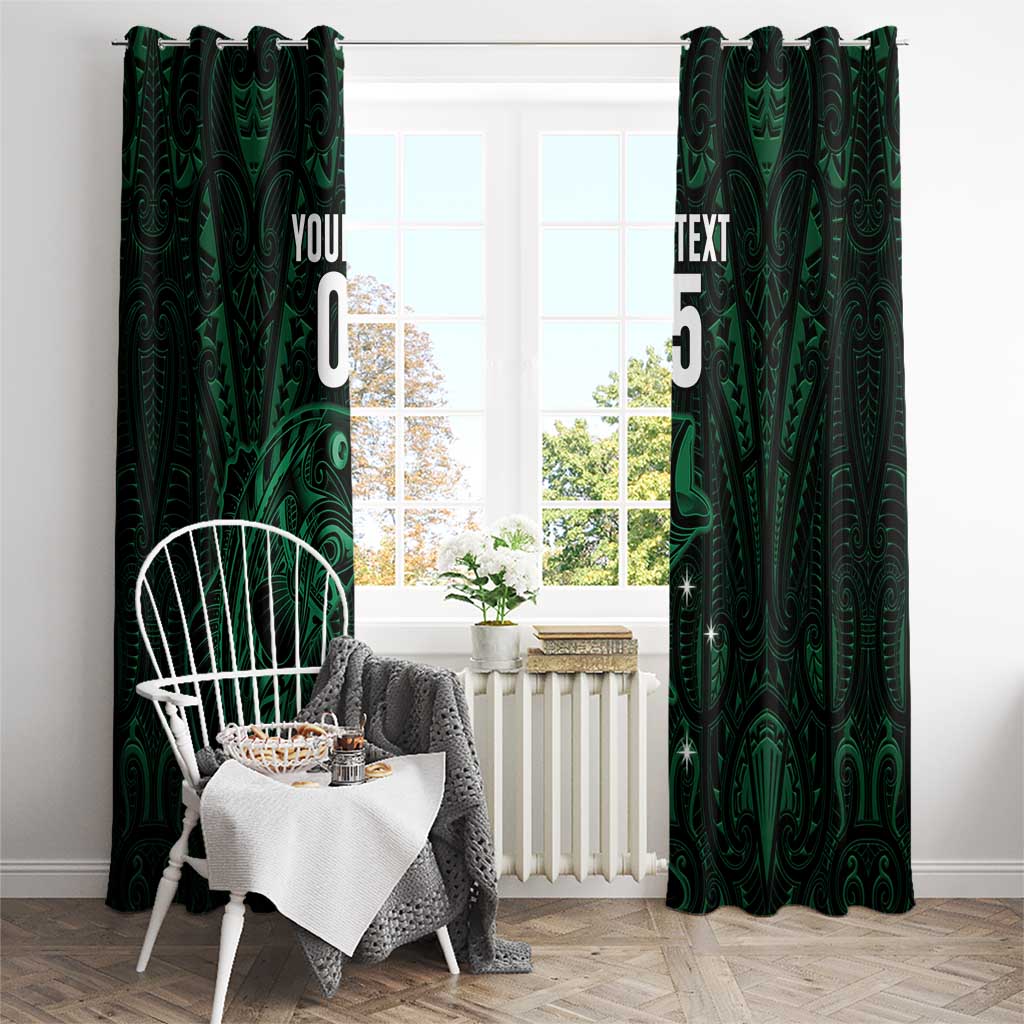 Custom New Zealand Fishing Window Curtain Maori Tribal Pattern - Polynesian Pride