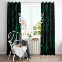 Custom New Zealand Fishing Window Curtain Maori Tribal Pattern - Polynesian Pride