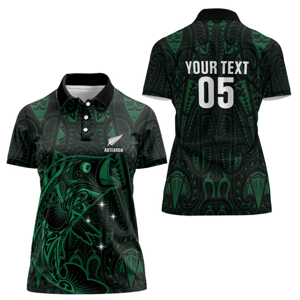 Custom New Zealand Fishing Women Polo Shirt Maori Tribal Pattern - Polynesian Pride