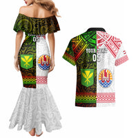 Custom Hawaii And Tahiti Couples Matching Mermaid Dress and Hawaiian Shirt Coat Of Arms Polynesian Pattern LT05 - Polynesian Pride