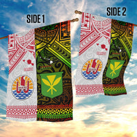Hawaii And Tahiti Garden Flag Coat Of Arms Polynesian Pattern LT05 - Polynesian Pride