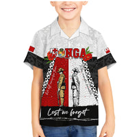 Personalised Tonga ANZAC Day Te Tau Manatui Kinautolu Family Matching Mermaid Dress and Hawaiian Shirt Lest We Forget LT05 Son's Shirt White - Polynesian Pride