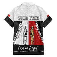 Personalised Tonga ANZAC Day Te Tau Manatui Kinautolu Family Matching Short Sleeve Bodycon Dress and Hawaiian Shirt Lest We Forget LT05 - Polynesian Pride