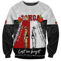 Personalised Tonga ANZAC Day Te Tau Manatui Kinautolu Sweatshirt Lest We Forget LT05 Unisex White - Polynesian Pride