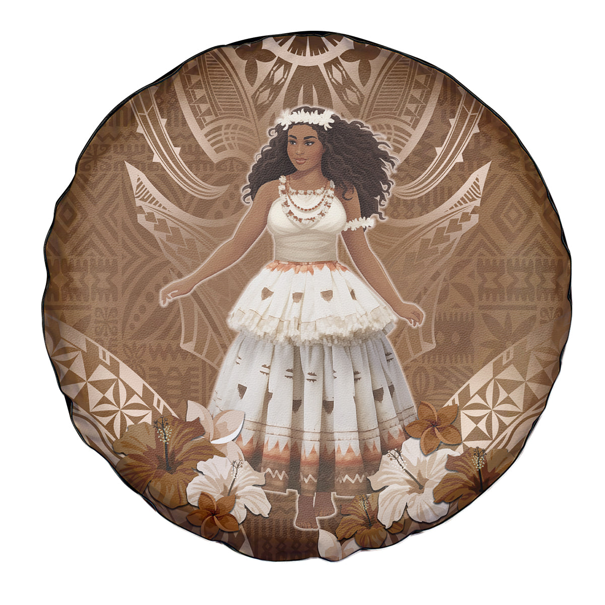 Bula Fiji Women's Day Spare Tire Cover With Fijian Tapa Pattern
