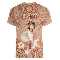 Hawaii Women's Day Women V Neck T Shirt With Polynesian Pattern LT05 - Polynesian Pride