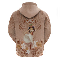 Hawaii Women's Day Zip Hoodie With Polynesian Pattern LT05 - Polynesian Pride