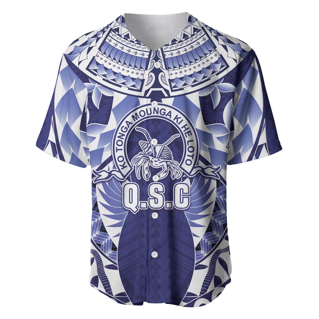 Personalised Tonga Queen Salote College Baseball Jersey Centenary Navy Version