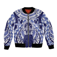 Personalised Tonga Queen Salote College Bomber Jacket Centenary Navy Version