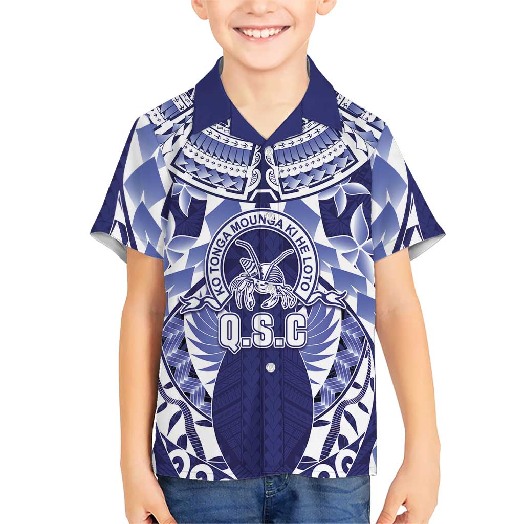Personalised Tonga Queen Salote College Family Matching Mermaid Dress and Hawaiian Shirt Centenary Navy Version LT05 Son's Shirt Navy - Polynesian Pride