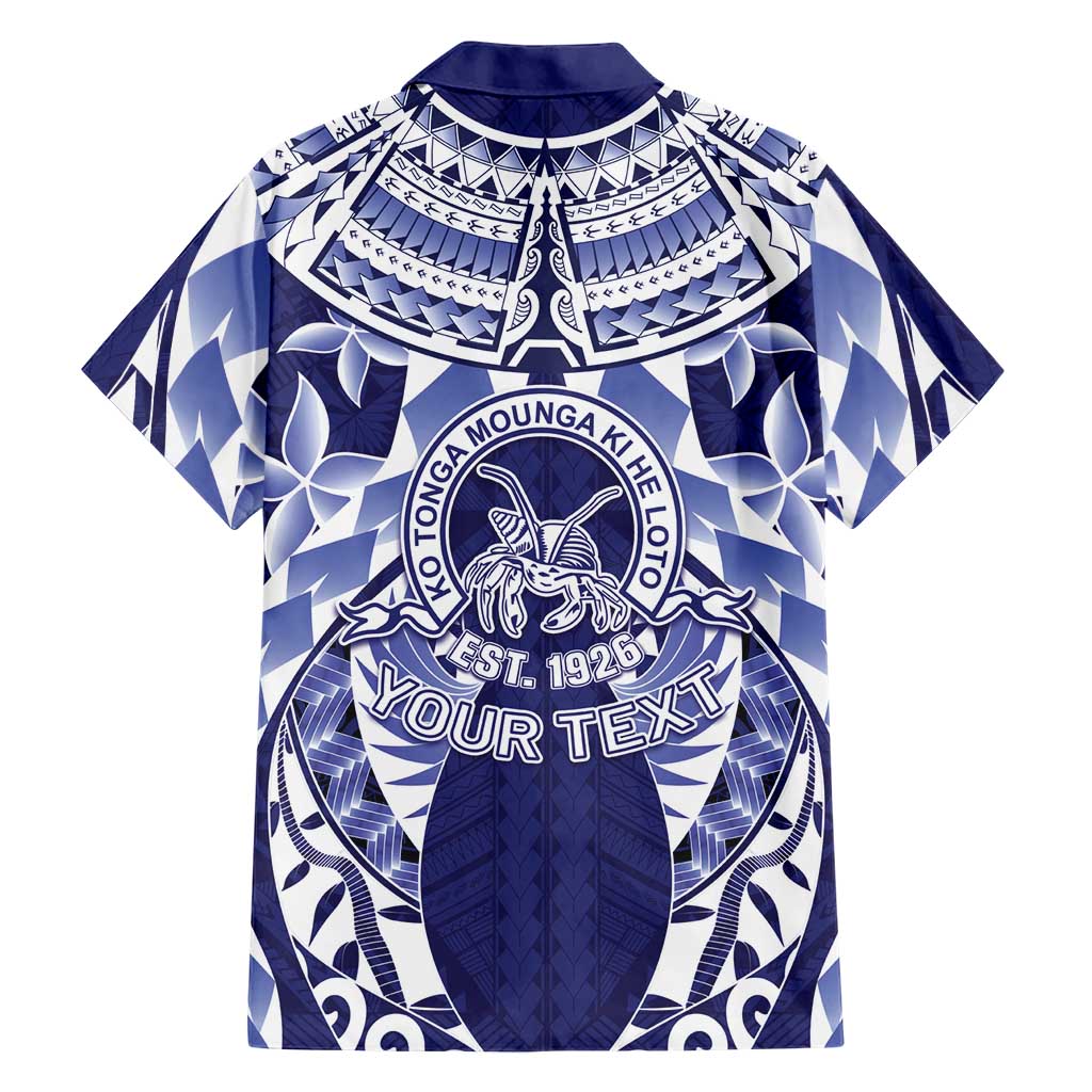 Personalised Tonga Queen Salote College Family Matching Tank Maxi Dress and Hawaiian Shirt Centenary Navy Version