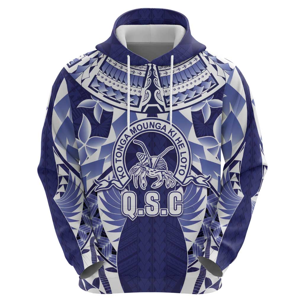 Personalised Tonga Queen Salote College Hoodie Centenary Navy Version