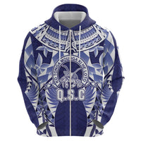 Personalised Tonga Queen Salote College Hoodie Centenary Navy Version