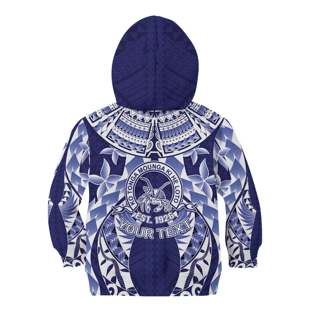 Personalised Tonga Queen Salote College Kid Hoodie Centenary Navy Version