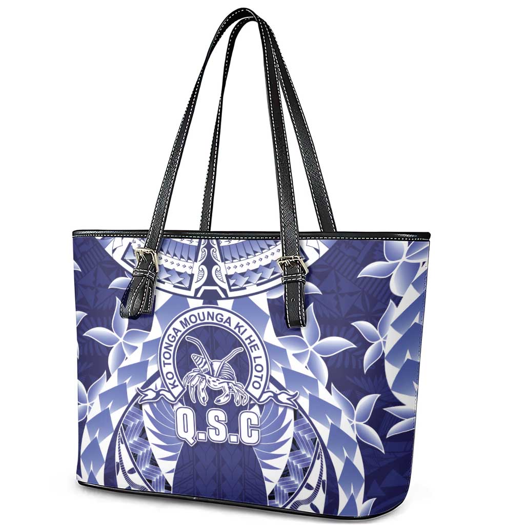 Tonga Queen Salote College Leather Tote Bag Centenary Navy Version