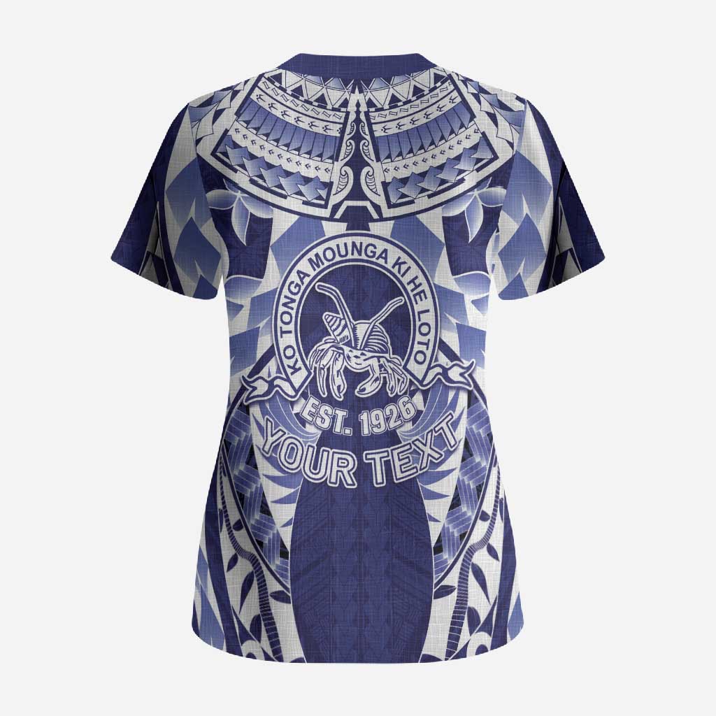 Personalised Tonga Queen Salote College Scrub Top Centenary Navy Version