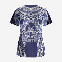 Personalised Tonga Queen Salote College Scrub Top Centenary Navy Version