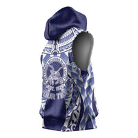 Personalised Tonga Queen Salote College Sleeveless Hoodie Centenary Navy Version