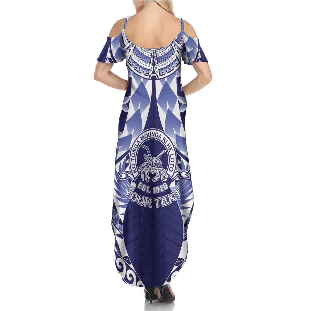 Personalised Tonga Queen Salote College Summer Maxi Dress Centenary Navy Version