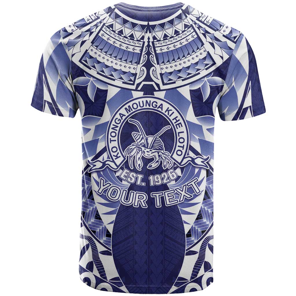 Personalised Tonga Queen Salote College T Shirt Centenary Navy Version