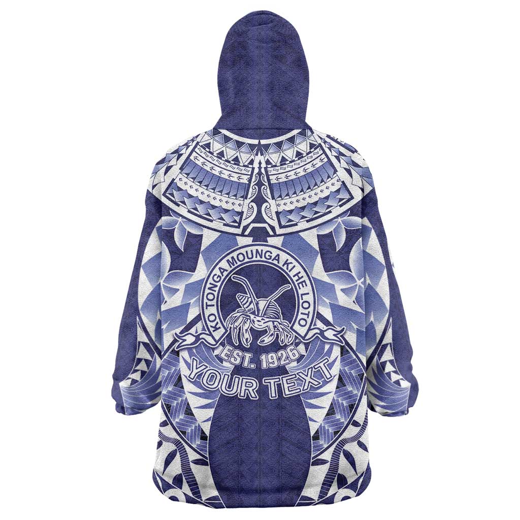 Personalised Tonga Queen Salote College Wearable Blanket Hoodie Centenary Navy Version LT05 - Polynesian Pride