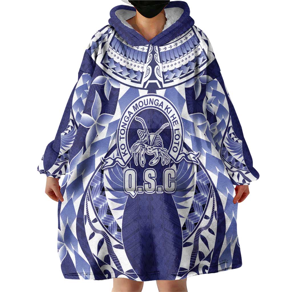Personalised Tonga Queen Salote College Wearable Blanket Hoodie Centenary Navy Version LT05 - Polynesian Pride