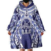 Personalised Tonga Queen Salote College Wearable Blanket Hoodie Centenary Navy Version LT05 - Polynesian Pride