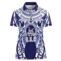Personalised Tonga Queen Salote College Women Polo Shirt Centenary Navy Version