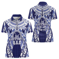 Personalised Tonga Queen Salote College Women Polo Shirt Centenary Navy Version