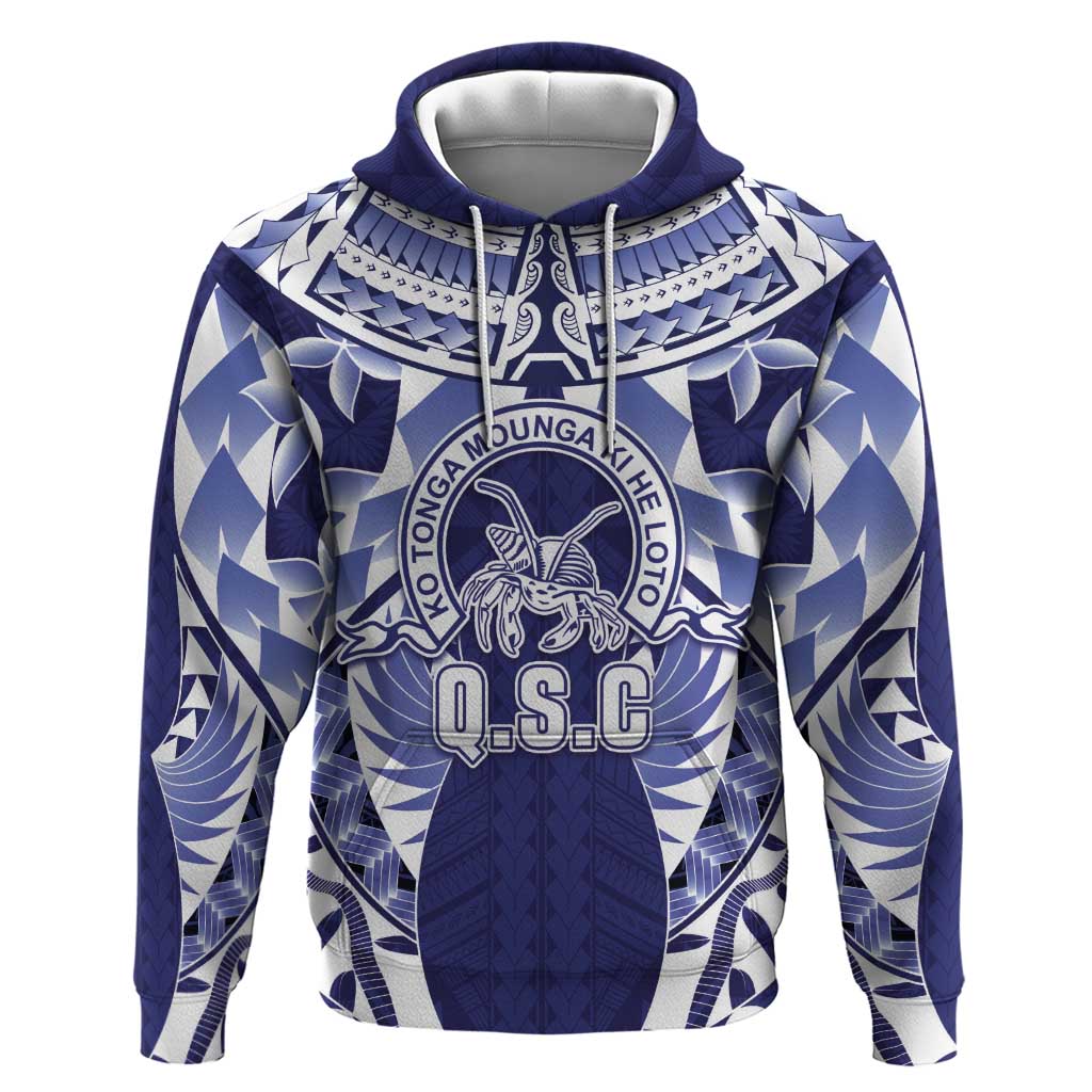 Personalised Tonga Queen Salote College Zip Hoodie Centenary Navy Version