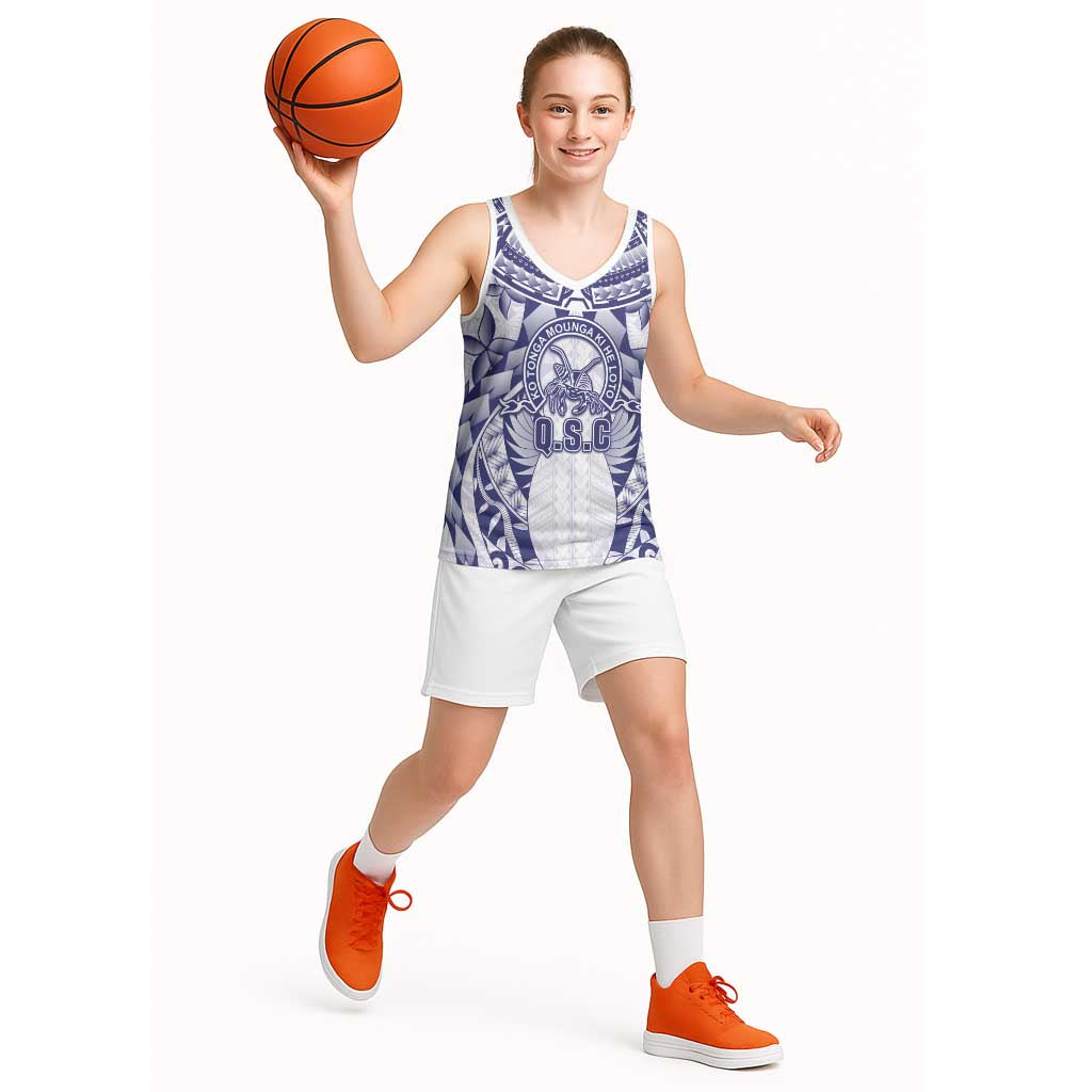 Personalised Tonga Queen Salote College Basketball Jersey Centenary White Version