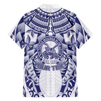 Personalised Tonga Queen Salote College Family Matching Puletasi and Hawaiian Shirt Centenary White Version