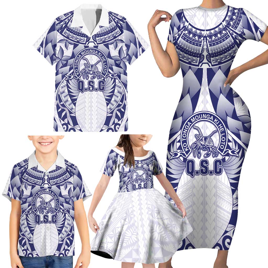 Personalised Tonga Queen Salote College Family Matching Short Sleeve Bodycon Dress and Hawaiian Shirt Centenary White Version