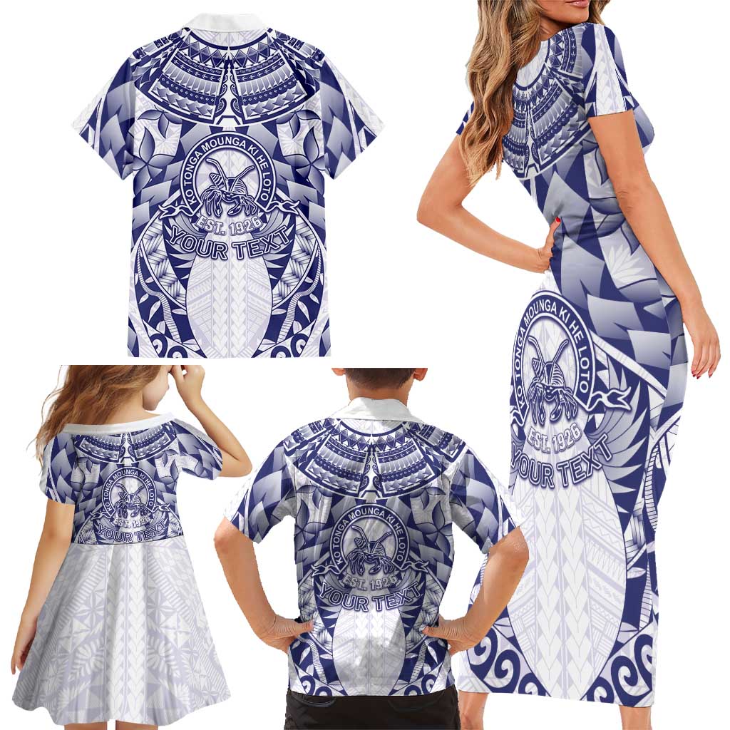 Personalised Tonga Queen Salote College Family Matching Short Sleeve Bodycon Dress and Hawaiian Shirt Centenary White Version