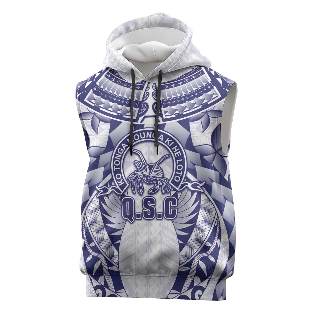 Personalised Tonga Queen Salote College Sleeveless Hoodie Centenary White Version