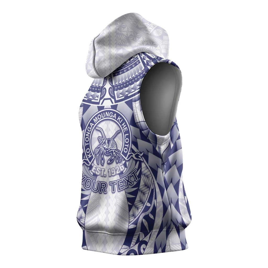 Personalised Tonga Queen Salote College Sleeveless Hoodie Centenary White Version