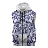 Personalised Tonga Queen Salote College Sleeveless Zip Hoodie Centenary White Version