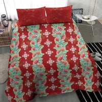 Hawaii Ohia Lehua Bedding Set Tropical Vibes Crimson