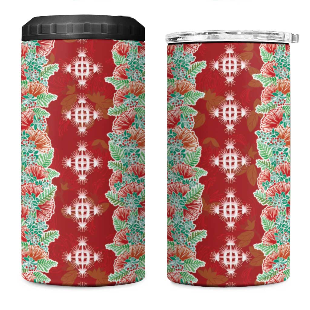 Hawaii Ohia Lehua 4 in 1 Can Cooler Tumbler Tropical Vibes Crimson