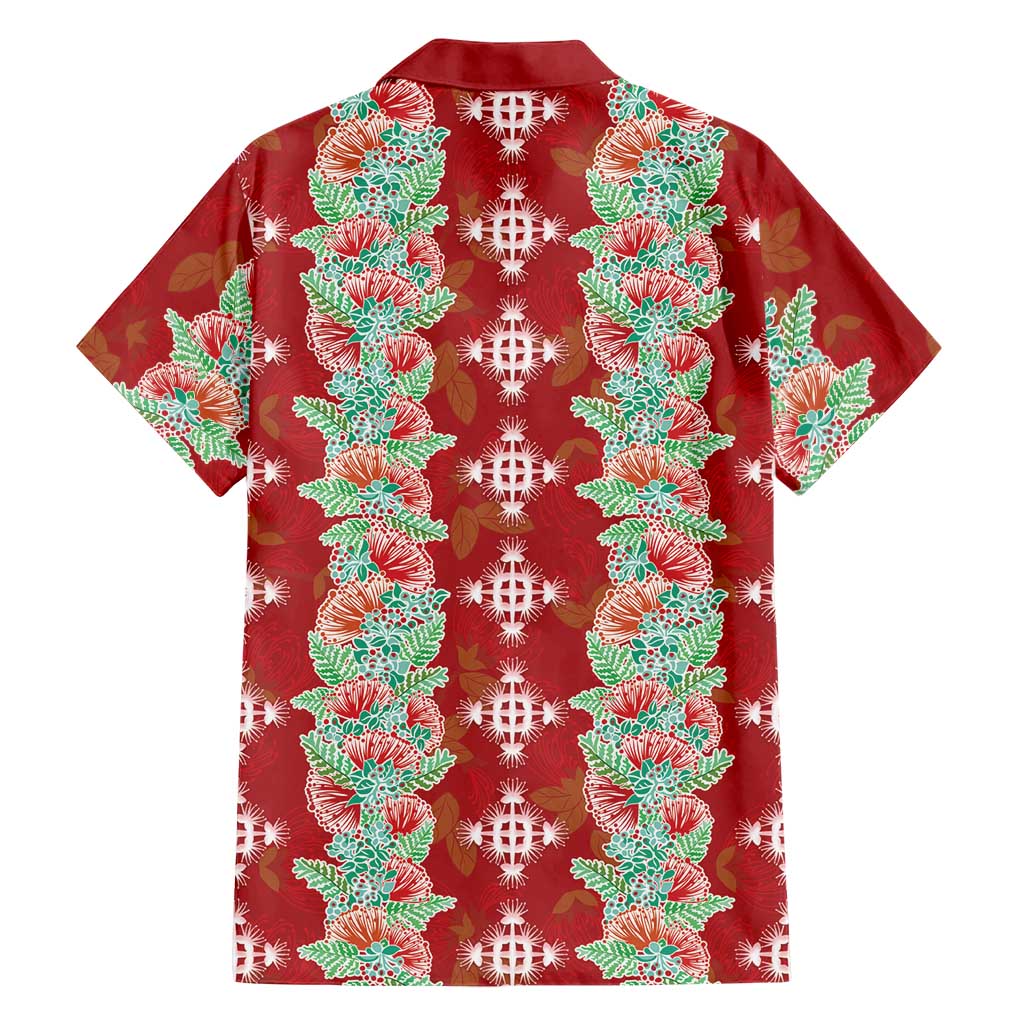 Hawaii Ohia Lehua Family Matching Summer Maxi Dress and Hawaiian Shirt Tropical Vibes Crimson LT05 - Polynesian Pride